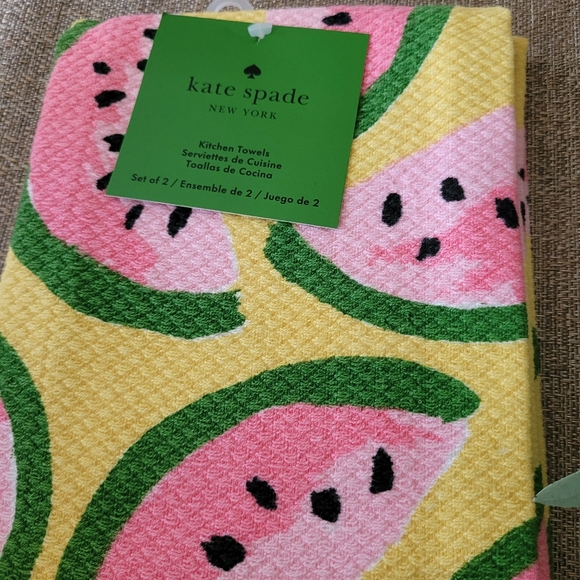 Kate Spade Watermelon Print Kitchen Towels Set Of 2 - Picture 3 of 3